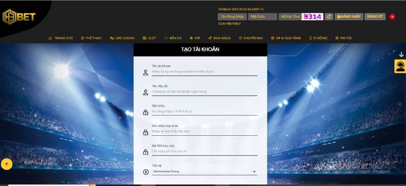 đăng ký h3bet