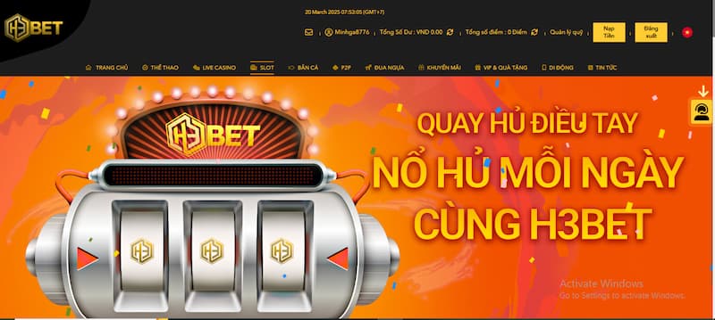Sảnh slot game H3BET 